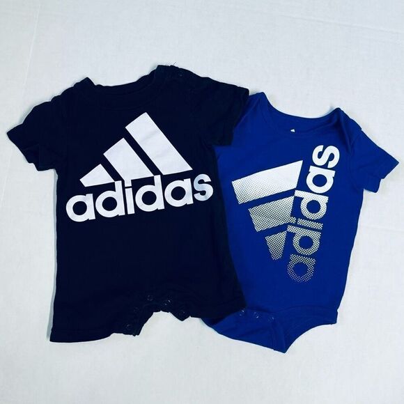 Adidas Onesies  1Blue, 1Black  Sz 6m   EUC - Picture 1 of 7